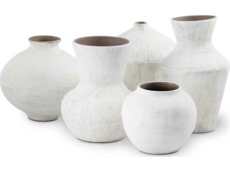 Regina Andrew Noor White Ceramic Vase Set of 5