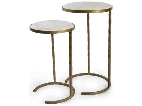 Regina Andrew Bone Round Brass End Table