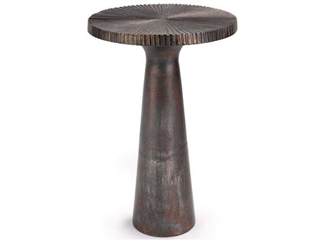 Regina Andrew Ellis Round Metal Blackened Iron End Table