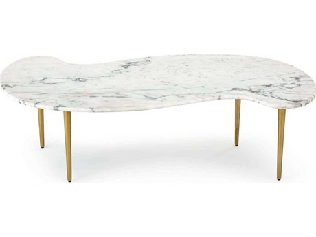 Regina Andrew White Marble Brass Coffee Table
