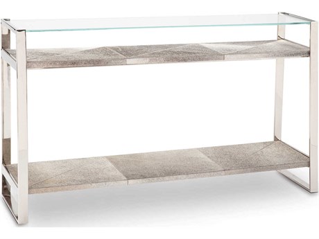 Regina Andrew Andres Rectangular Glass Polished Nickel Console Table