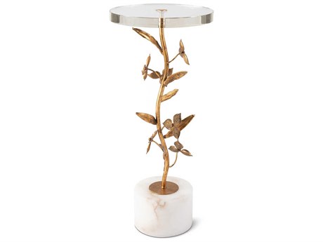 Regina Andrew Round Acrylic Brass End Table