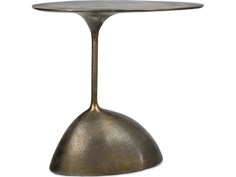 Regina Andrew Rizzo Oval Metal Brass End Table