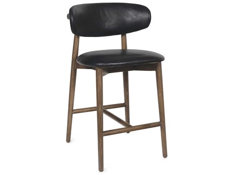 Regina Andrew Ethan Black Leather Counter Stool