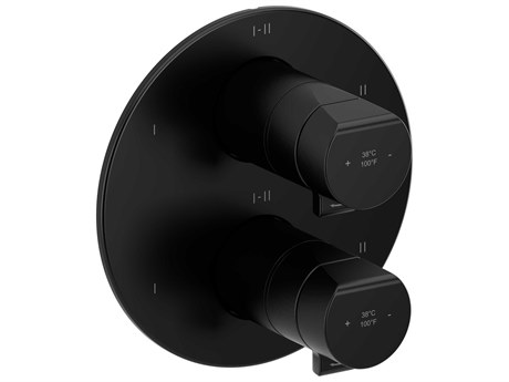 Riobel Parabola Black Therm & Pressure Balance Trim with 6 Functions
