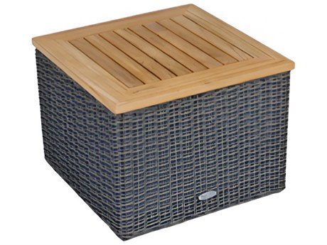 Royal Teak Collection Boca Wicker Square Teak End Table