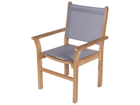 Royal Teak Collection Captiva Sling Stacking Chair-Gray
