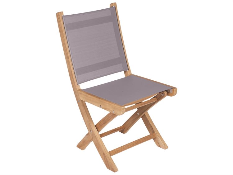 Royal Teak Collection Sailmate Folding Side Chair - Gray Sling