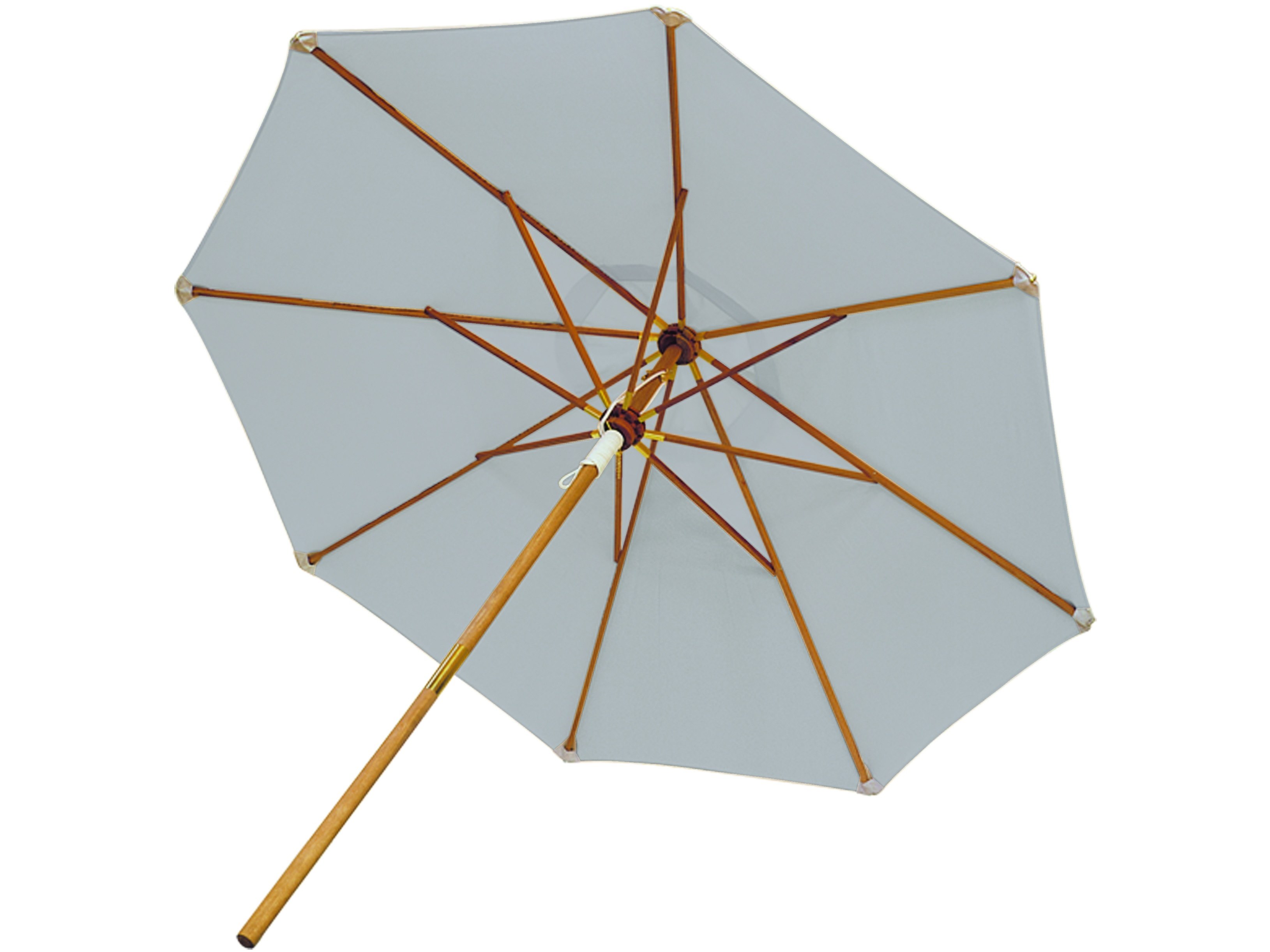 Royal Teak Collection Deluxe 10 Foot White Octagonal Manual Lift Outdoor Umbrella