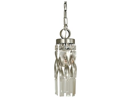 Framburg Adele 1-Light Satin Pewter Polished Nickel Crystal Mini Pendant