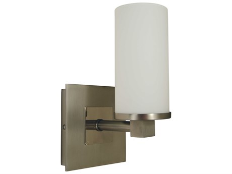 Framburg Mercer 1-Light Satin Pewter Polished Nickel Glass Wall Sconce