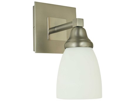 Framburg Mercer 1-Light Satin Pewter Polished Nickel Glass Wall Sconce
