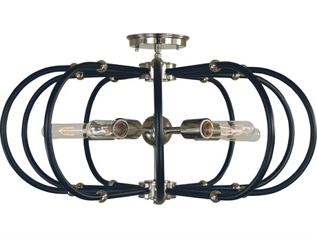 Framburg Pulsar 5-Light Geometric Semi Flush Mount