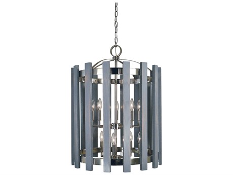 Framburg Arcadia 10-Light Polished Nickel Candelabra Cylinder Tiered Chandelier