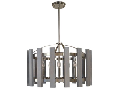 Framburg Arcadia 5-Light Polished Nickel Candelabra Chandelier