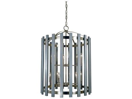 Framburg Arcadia 12-Light Polished Nickel Candelabra Cylinder Chandelier