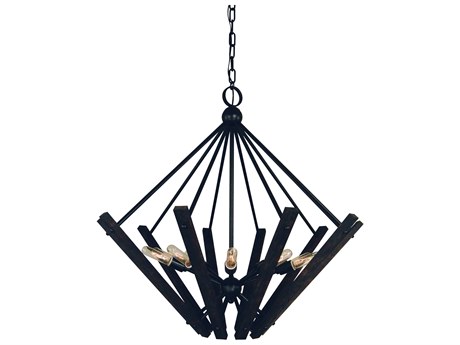 Framburg Rustic Chic 10-Light Matte Black Sputnik Pendant