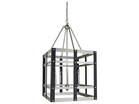 Framburg Metro Artisan 5-Light Satin Pewter Matte Black Candelabra Chandelier