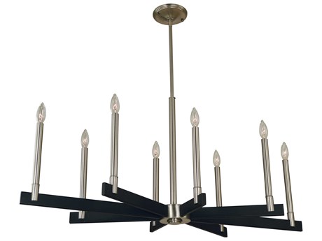 Framburg Jessica 8-Light Brushed Nickel Matte Black Linear Island Pendant