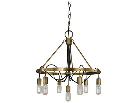 Framburg Felix 7-Light Antique Brass Chandelier