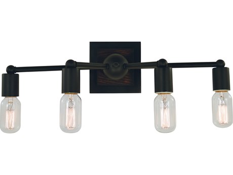 Framburg Modern Farmhouse 4-Light Matte Black Vanity Light