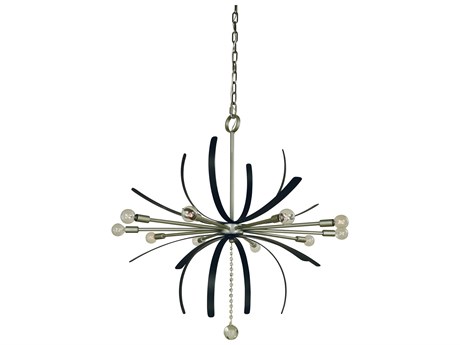 Framburg Victoria 10-Light Satin Pewter Matte Black Sputnik Chandelier