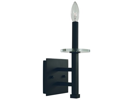 Framburg Metropolitan 1-Light Matte Black Crystal Wall Sconce