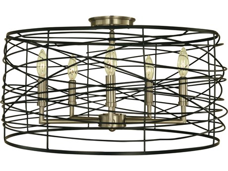 Framburg Boca 5-Light Drum Semi Flush Mount
