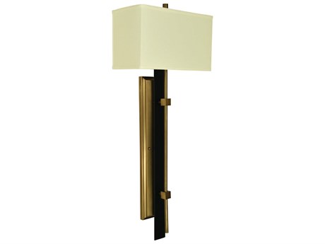 Framburg 2-Light Antique Brass Matte Black Wall Sconce