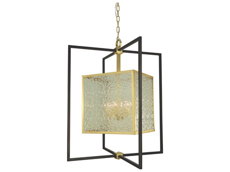 Framburg Avery 6-Light Brushed Brass Matte Black Pendant