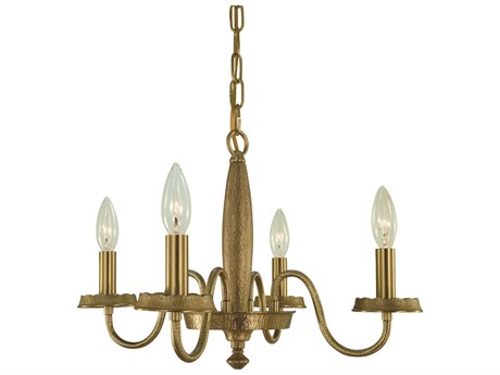 Framburg Matera 4-Light Brushed Brass Candelabra Chandelier