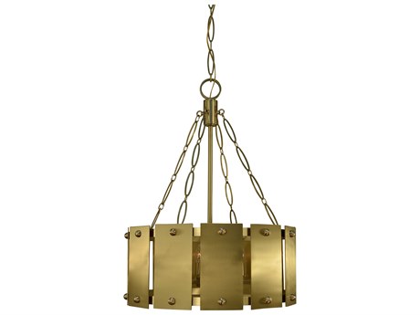 Framburg Barrington 6-Light Brushed Brass Drum Pendant