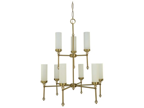 Framburg Emily 9-Light Brushed Brass Chandelier