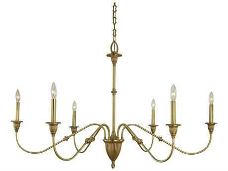 Framburg Hinsdale 6-Light Brushed Brass Traditional Candelabra Chandelier