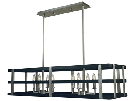 Framburg Montreaux 8-Light Brushed Nickel Matte Black Island Pendant