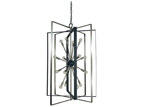 Framburg Interstellar 16-Light Brushed Nickel Matte Black Sputnik Pendant