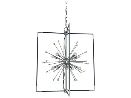 Framburg Zeta 10-Light Brushed Nickel Matte Black Sputnik Pendant