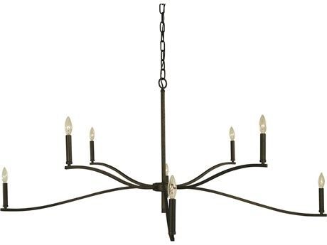 Framburg Bridgeport 8-Light Iron Black Candelabra Chandelier