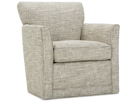 Rowe Times Square Swivel Brown Fabric Accent Swivel Chair