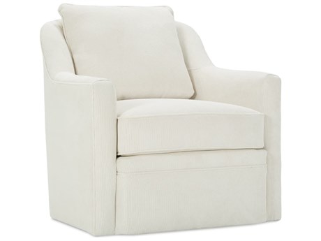 Rowe Hollins Swivel White Fabric Accent Swivel Chair