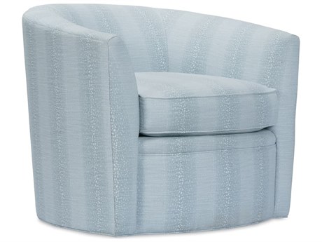 Rowe Baldwin Swivel Blue Fabric Accent Swivel Chair
