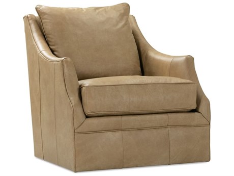 Rowe Kara Glider Brown Leather Accent Swivel Chair