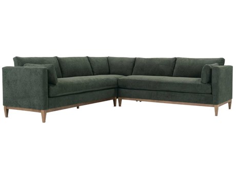 Rowe Leo Green Upholstered Sectional Sofa