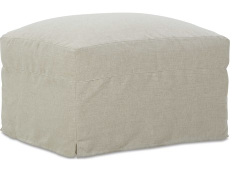 Rowe Lilah Beige Upholstered Ottoman with Slipcover