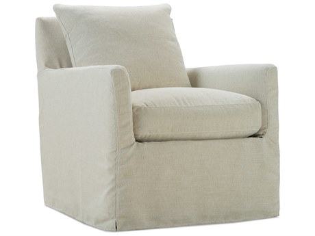 Rowe Lilah Swivel Glider Beige Fabric Accent Chair with Slipcover