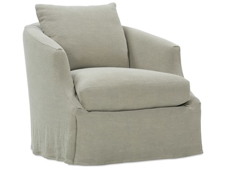 Rowe Emmerson Swivel Green Fabric Accent Chair with Slipcover