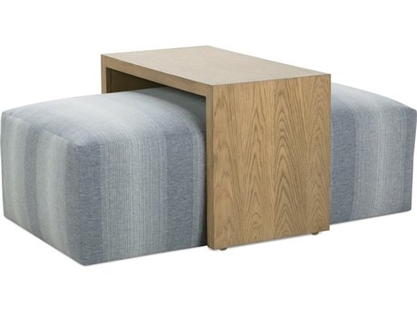 Rowe Macon Blue Upholstered Ottoman
