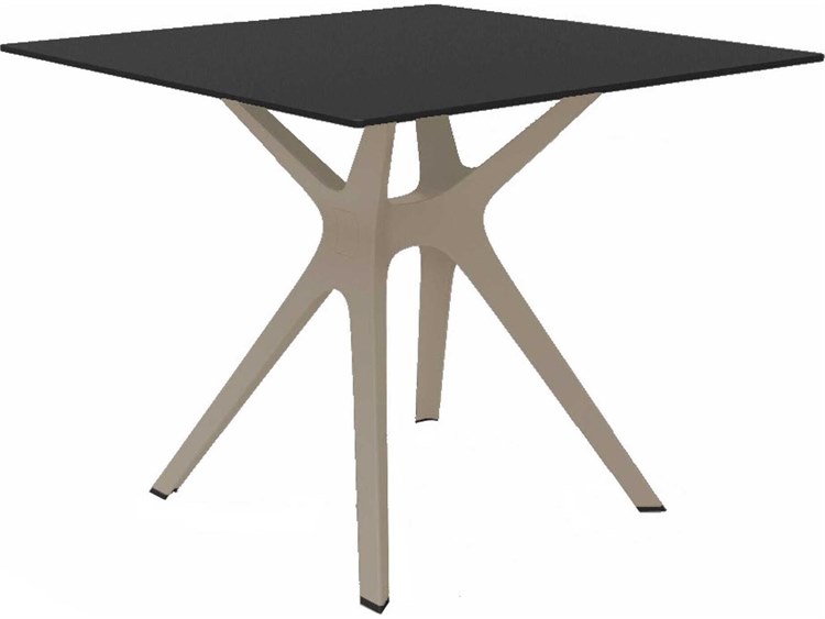 Resol Vela S Square Dining Table Sand Base Black Dining Table Top