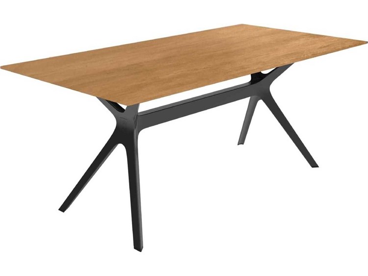 Resol Vela L Rectangular Dining Table Black Base Natural Oak Dining Table Top