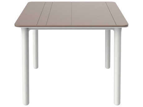 Resol Noa Square Dining Table White Base Sand Dining Table Top